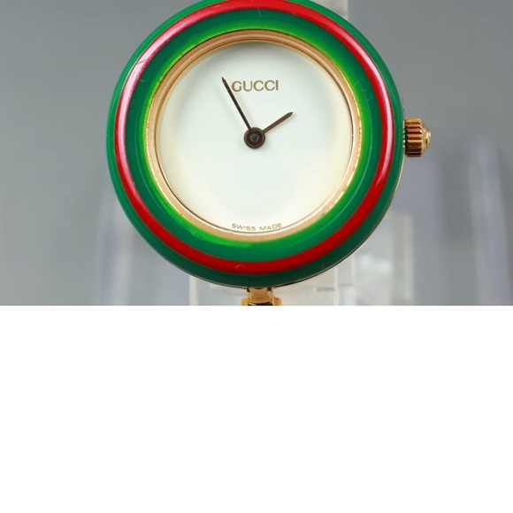 GUCCI 14k Gold Plated Watch Bracelet highly collectable! Vintage SO POPU… - Picture 8 of 10